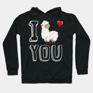 I Love You Llama Valentine Hoodie